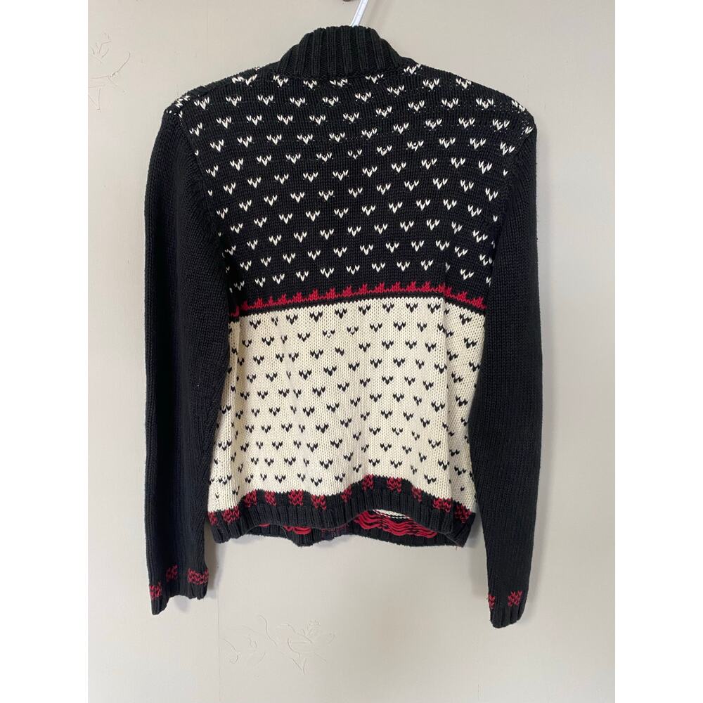 Womens Woolrich Cotton Nordic Deer Zip Up Cardigan Sweater Large Cabin - Picture 5 of 9